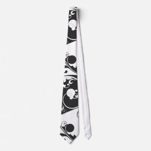 Scrolling Yin & Yang (black) Tie