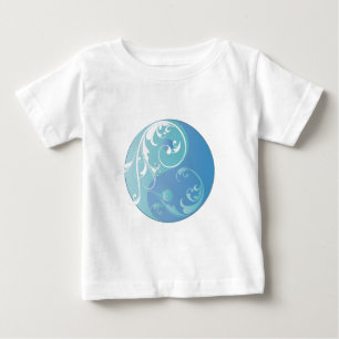 Scrolling Yin & Yang (Earth blues) Baby T-Shirt