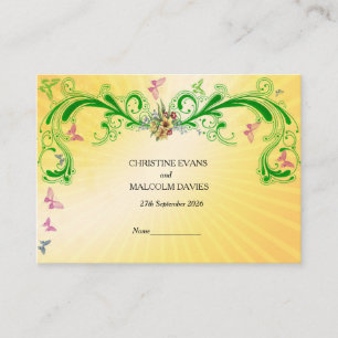 Scrolls and Butterflies Place Card