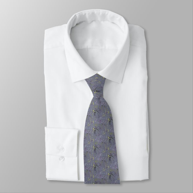 Scrolls on Grey Tie (Tied)