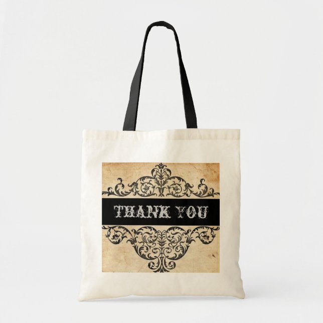 Scrolls rustic country western saloon wedding tote bag (Front)