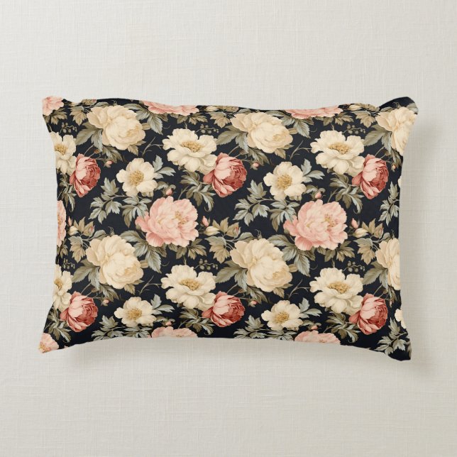 Scrolls with roses Victorian style Decorative Cushion (Back)