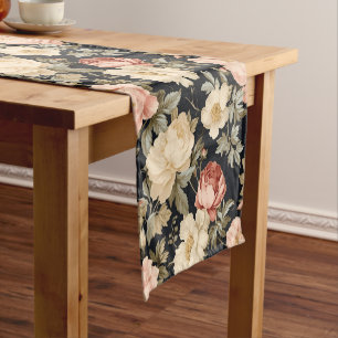 Scrolls with roses Victorian style Short Table Runner