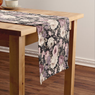 Scrolls with roses Victorian style Short Table Runner