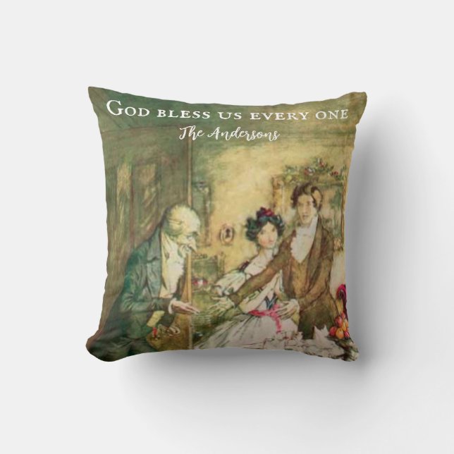 Scrooge A Christmas Carol  Personalised Victorian Cushion (Front)