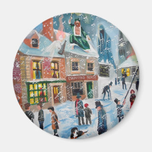 Scrooge A Christmas Carol winter snow scene ghosts Magnet