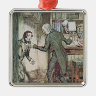 Scrooge and Bob Cratchit Metal Ornament