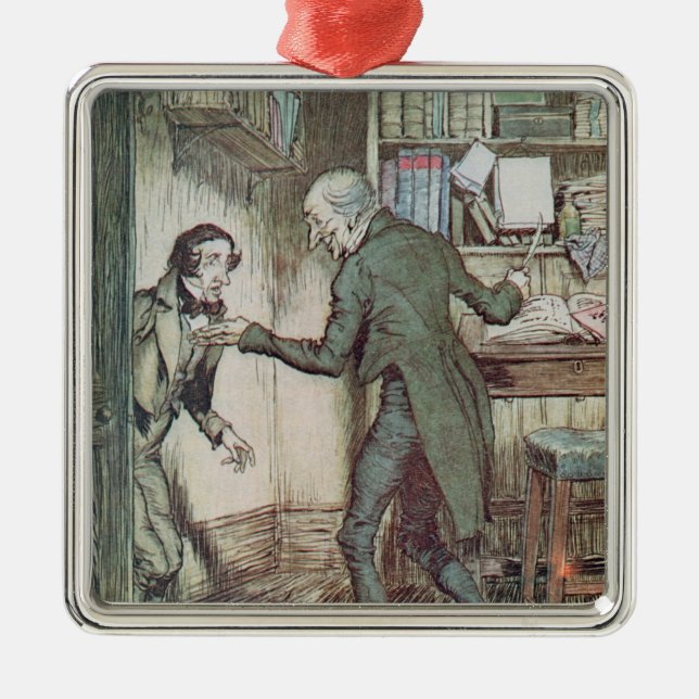 Scrooge and Bob Cratchit Metal Ornament (Front)