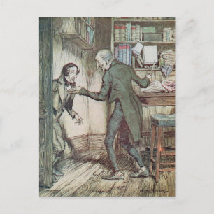 Scrooge and Bob Cratchit Postcard