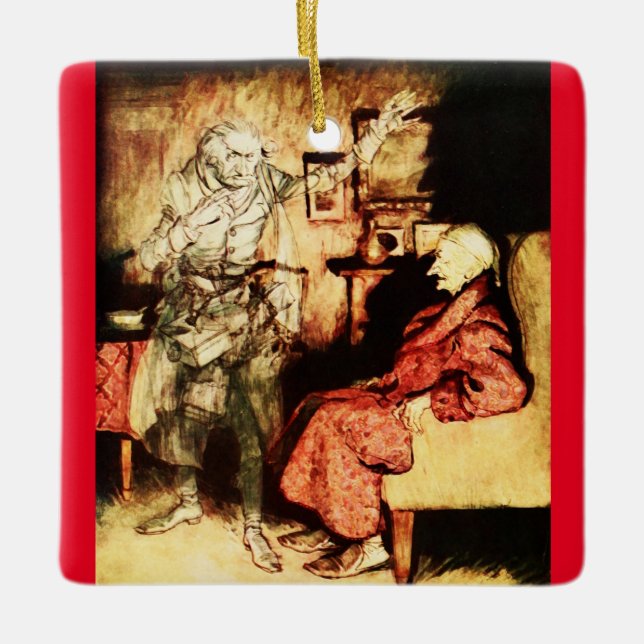 Scrooge and Marley Ceramic Ornament (Front)