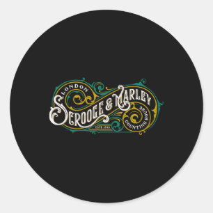 Scrooge And Marley Counting House Christmas Carol Classic Round Sticker