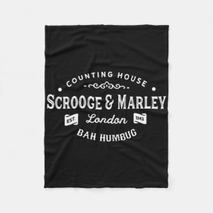 Scrooge And Marley Counting House Christmas Carol  Fleece Blanket