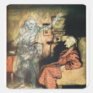 Scrooge and The Ghost of Marley Square Sticker