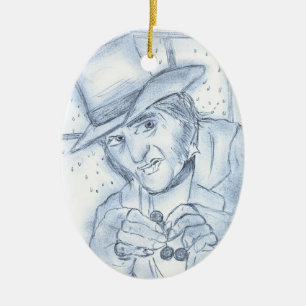 Scrooge in Blue Ceramic Tree Decoration