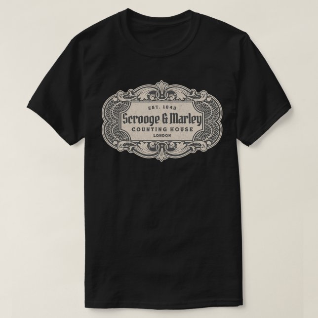Scrooge Marley Counting House London Est 1843 T-Shirt (Design Front)