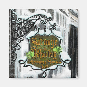 Scrooge&MarleySignScene  square magnet