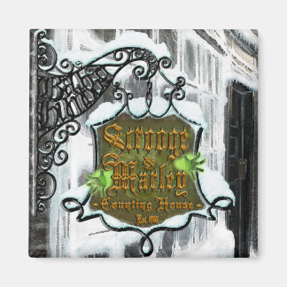 Scrooge&MarleySignScene  square magnet
