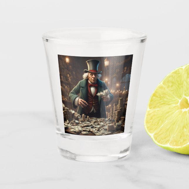 Scrooge Shot Glass (Front)
