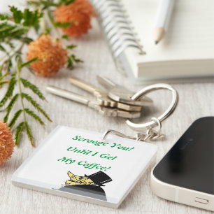 Scrooge You! Cute, cartoon, Christmas Key Ring