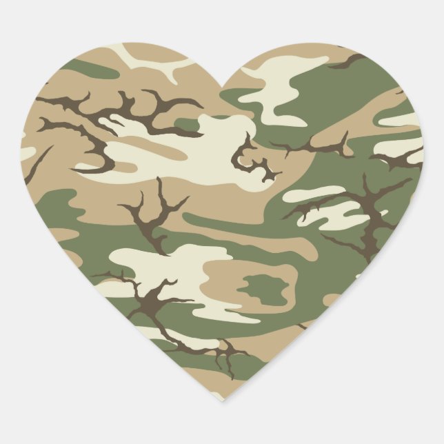 Scrub Camo Heart Sticker (Front)