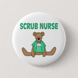 Scrub Nurse Bear 6 Cm Round Badge