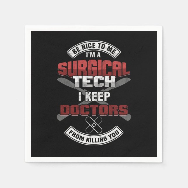 Scrub Surgical Technologist Technician Surgeon Med Napkin (Front)