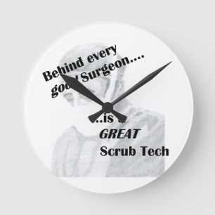 Scrub Tech Round Clock