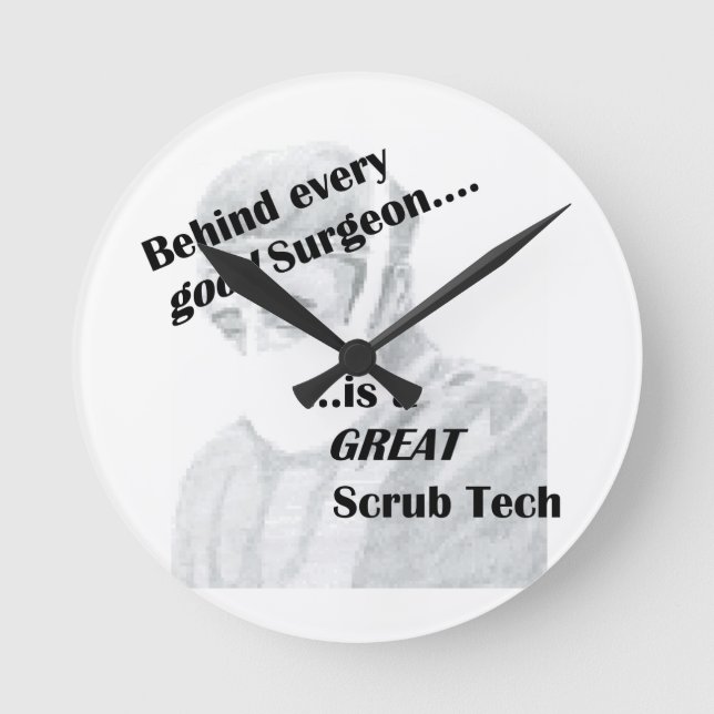 Scrub Tech Round Clock (Front)