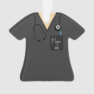 Scrub Top Ornament- Grey Ornament