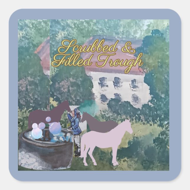 scrubbed & filled trough square sticker (Front)