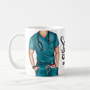 Scrubs and Coffee Nurse Personalised Coffee Mug