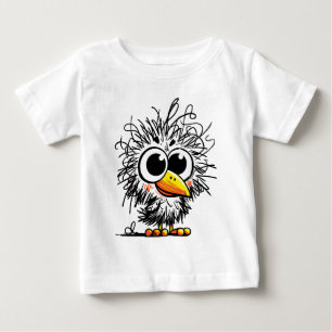 Scruffy Bird: Cute and Funny Art Baby T-Shirt