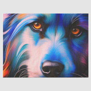 SCRUFFY BLUE N RED TERRIER DOG TISSUE PAPER