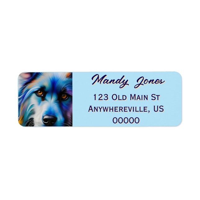 SCRUFFY BLUE TERRIER DOG CLOSE UP RETURN ADDRESS LABEL (Front)
