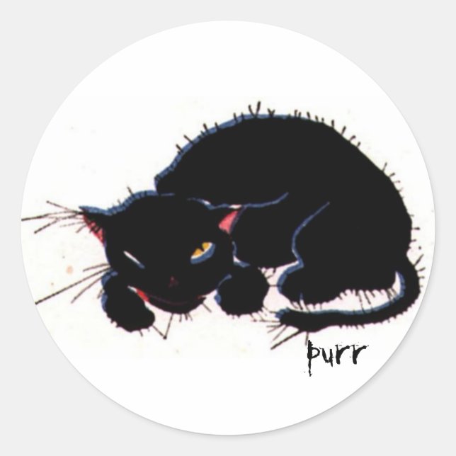 Scruffy Cat Classic Round Sticker (Front)