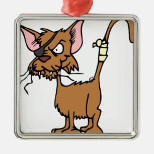Scruffy Cat Metal Ornament