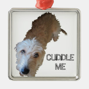 Scruffy Dog "CUDDLE ME" Ornament