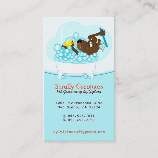 Scruffy Groomers Pet Grooming Business Card (Front)