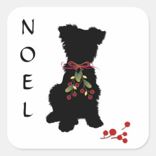 Scruffy Mutt NOEL  Square Sticker