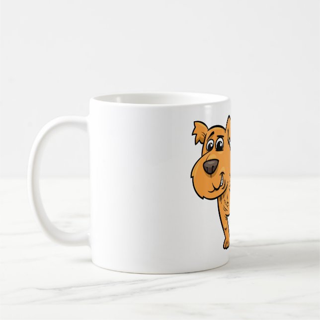 Scruffy Orange Puppy Dog Coffee Mug (Left)