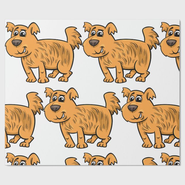 Scruffy Orange Puppy Dog Wrapping Paper (Flat)