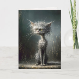 Scruffy Street Cat for Birthday Card