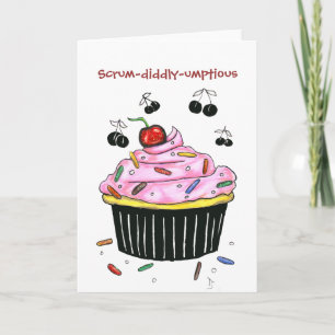 Scrum-diddly-umptious Cupcake greeting card