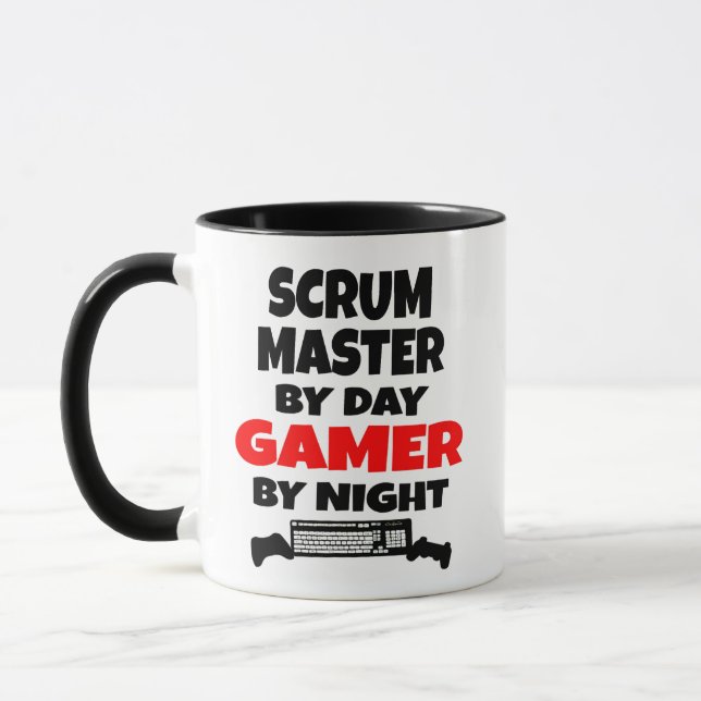 Scrum Master Loves Playing Video Games Mug (Left)