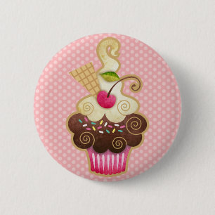 Scrumptious Cupcake 6 Cm Round Badge