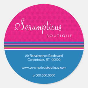 Scrumptious Magenta and Blue Address Sticker