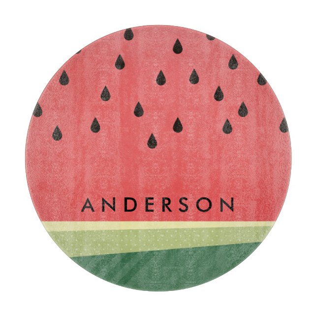 Scrumptious Watermelon | Custom Name Cutting Board (Front)