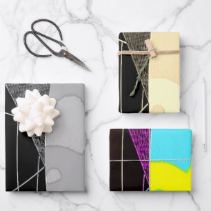 "Scrunchies" Wrapping Paper Flat Sheet Set of 3