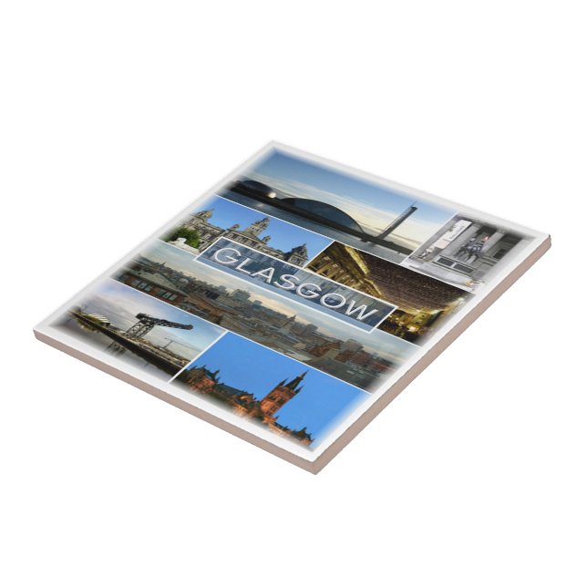 SCT007 GLASGOW, Scotland, Ceramic Tile (Side)