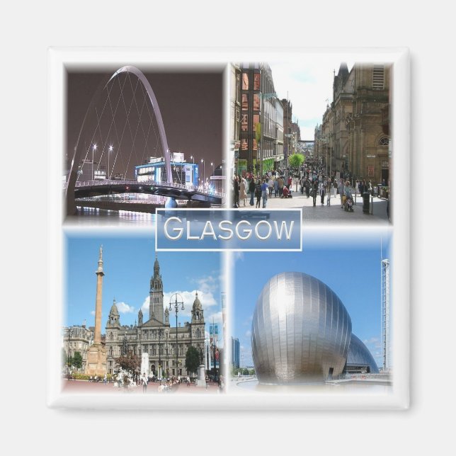 SCT009 GLASGOW, Scotland, Fridge Magnet (Front)